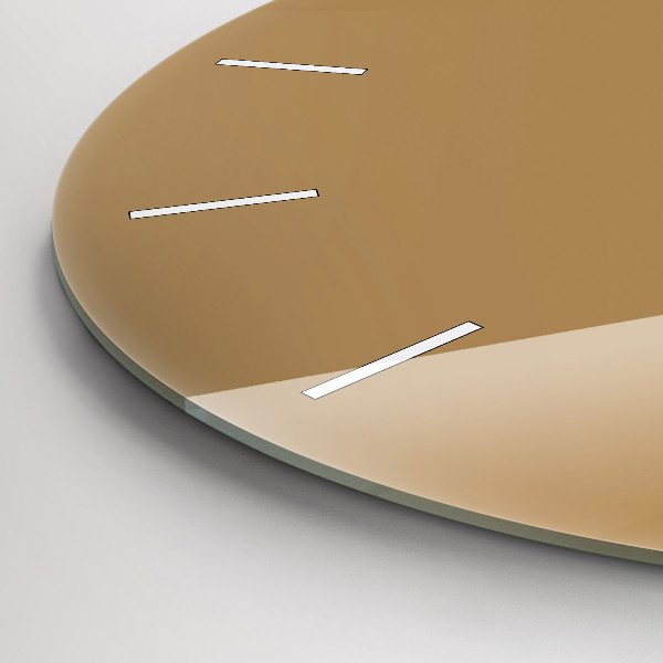 Ceas rotund de perete din sticlă Bej