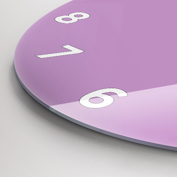 Ceas rotund de perete din sticlă Liliac