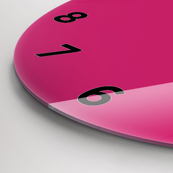 Ceas rotund de perete din sticlă Roz