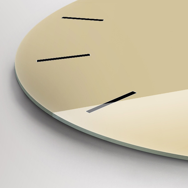 Ceas rotund de perete din sticlă Bej