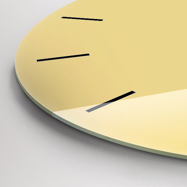 Ceas rotund de perete din sticlă Cremoasă