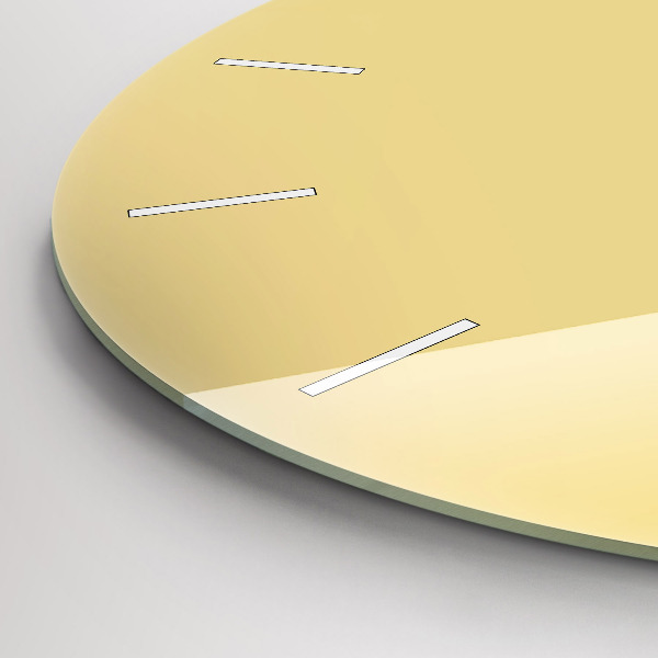 Ceas rotund de perete din sticlă Cremoasă