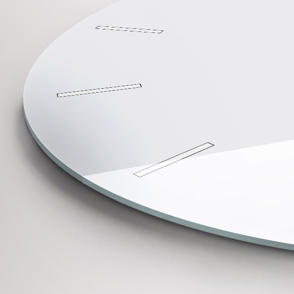 Ceas rotund de perete din sticlă Alb