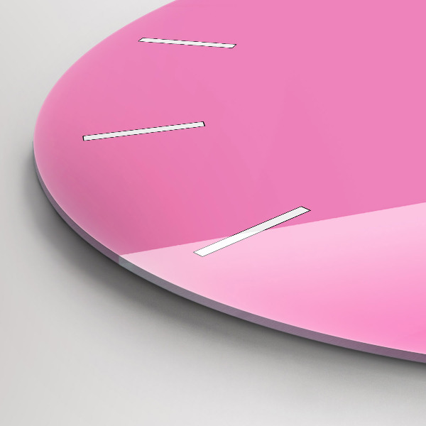 Ceas rotund de perete din sticlă Roz