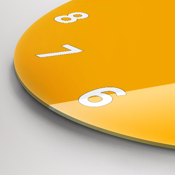 Ceas rotund de perete din sticlă Galben închis