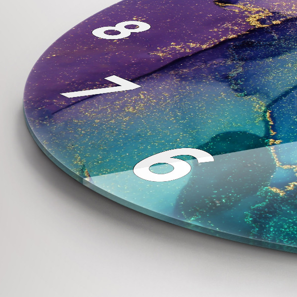 Ceas rotund de perete din sticlă Abstracția culorilor