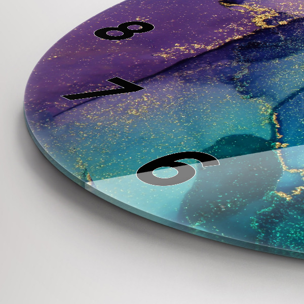 Ceas rotund de perete din sticlă Abstracția culorilor