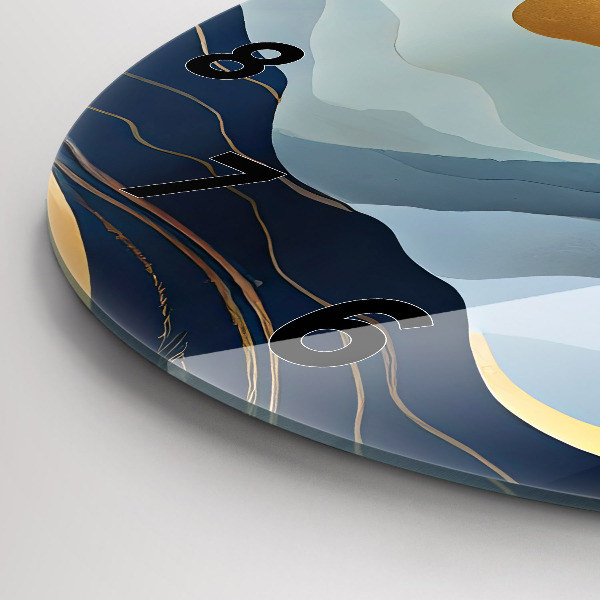 Ceas rotund de perete din sticlă Munți abstracti