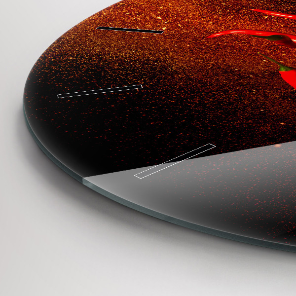 Ceas rotund de perete din sticlă Ardei iute