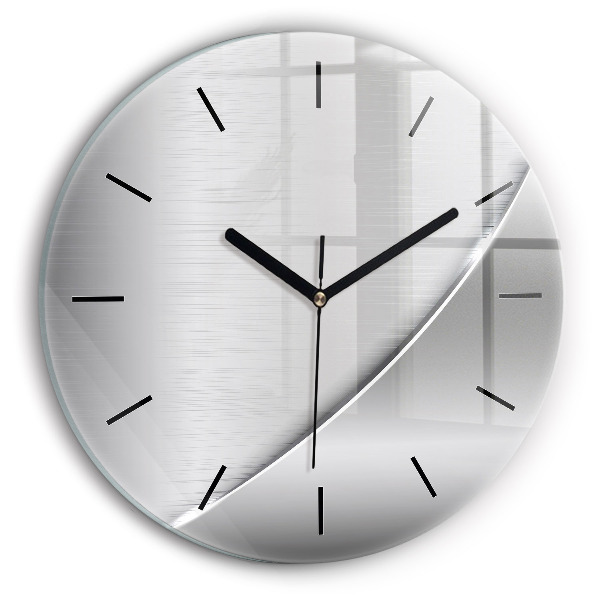 Ceas rotund de perete din sticlă Model argintiu