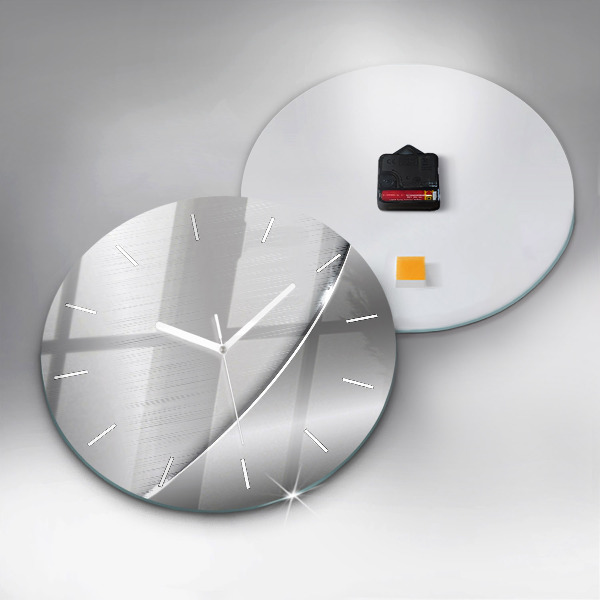Ceas rotund de perete din sticlă Model argintiu
