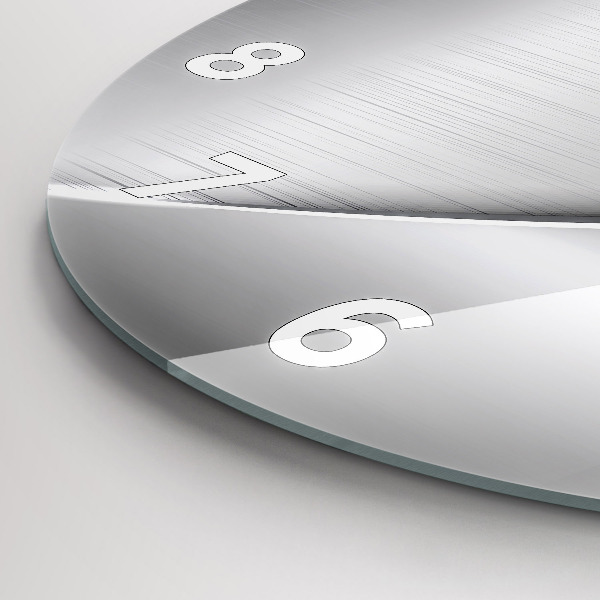 Ceas rotund de perete din sticlă Model argintiu