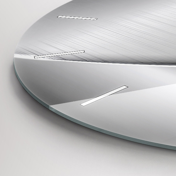 Ceas rotund de perete din sticlă Model argintiu