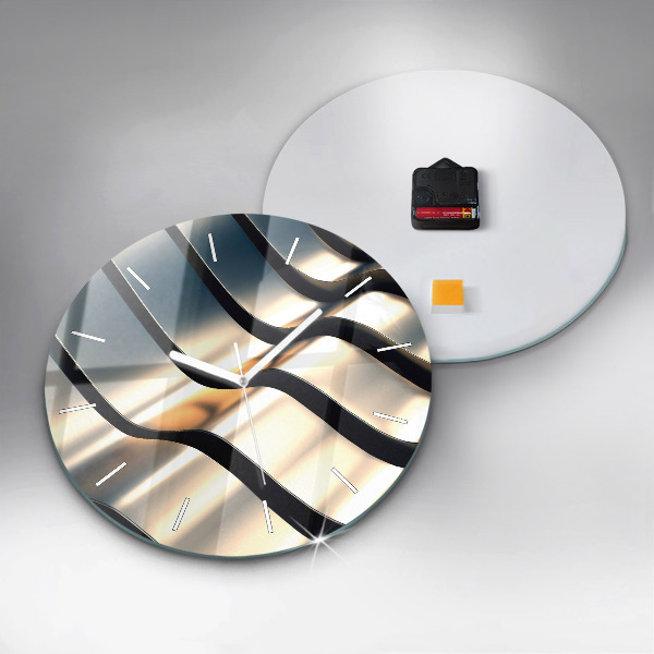 Ceas rotund de perete din sticlă Model argintiu