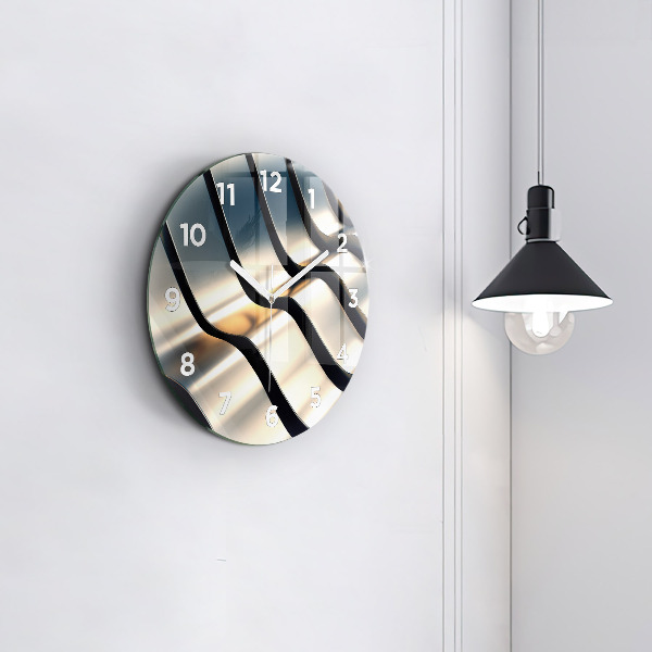 Ceas rotund de perete din sticlă Model argintiu