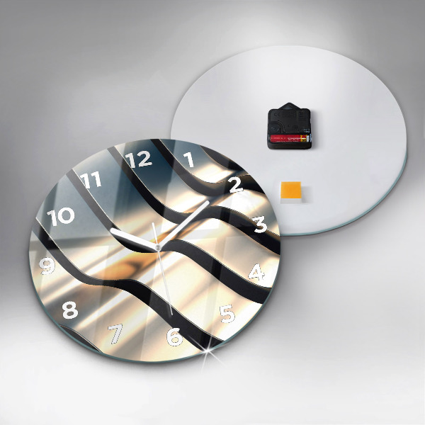 Ceas rotund de perete din sticlă Model argintiu