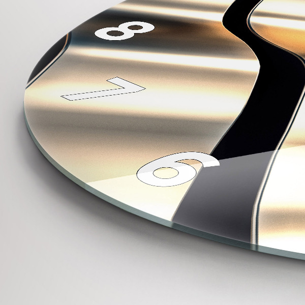 Ceas rotund de perete din sticlă Model argintiu