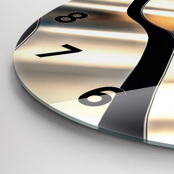 Ceas rotund de perete din sticlă Model argintiu