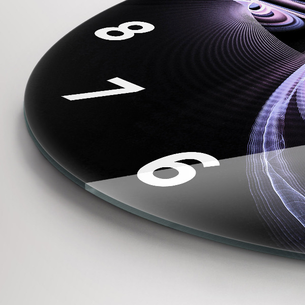 Ceas rotund de perete din sticlă Abstracție violet