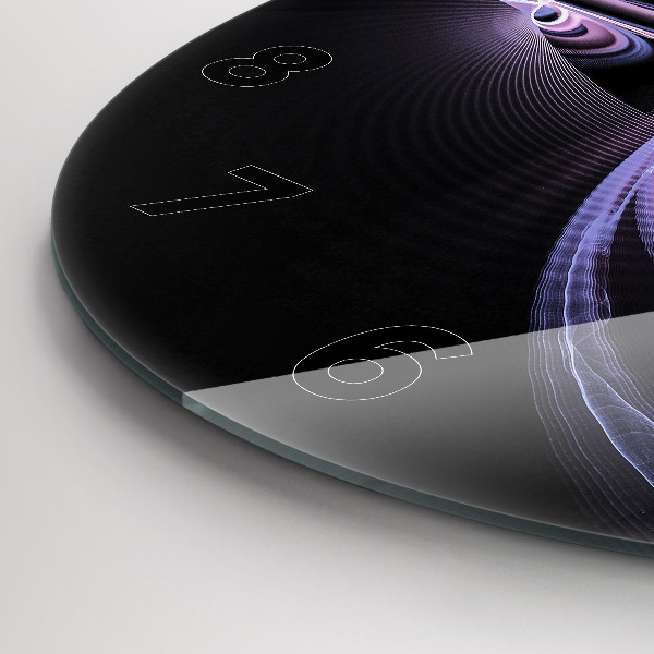 Ceas rotund de perete din sticlă Abstracție violet