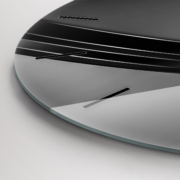 Ceas rotund de perete din sticlă Linii de argint