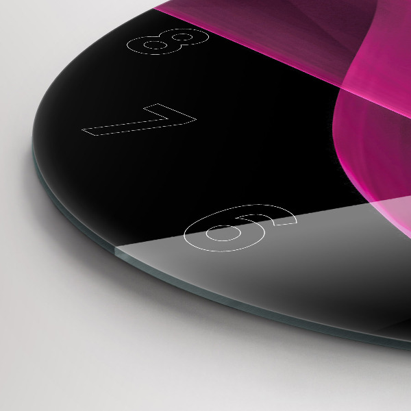 Ceas rotund de perete din sticlă Abstracție roz