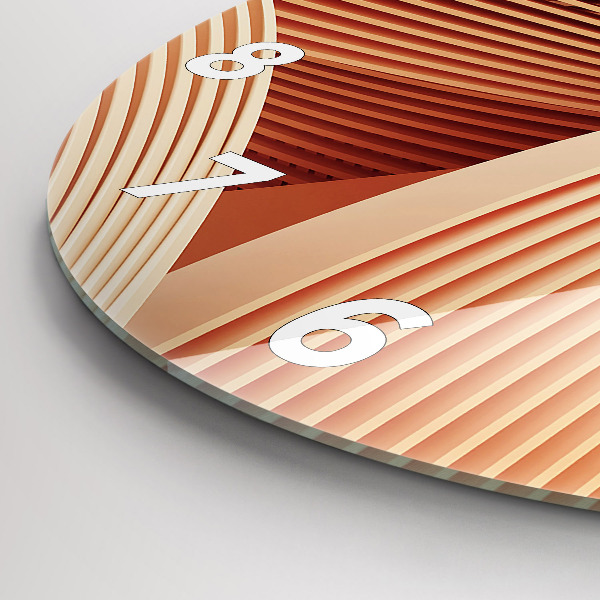 Ceas rotund de perete din sticlă Model de val abstract