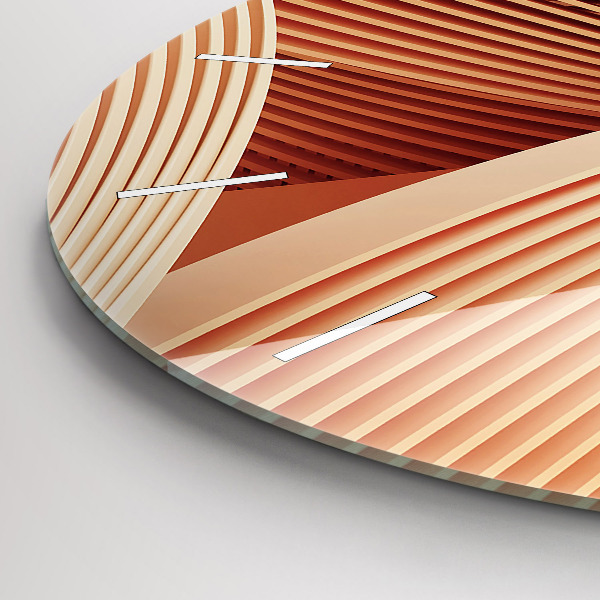 Ceas rotund de perete din sticlă Model de val abstract