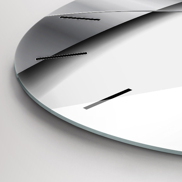 Ceas rotund de perete din sticlă Abstracția argintului