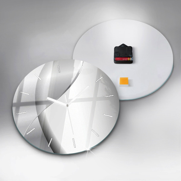 Ceas rotund de perete din sticlă Abstracția argintului