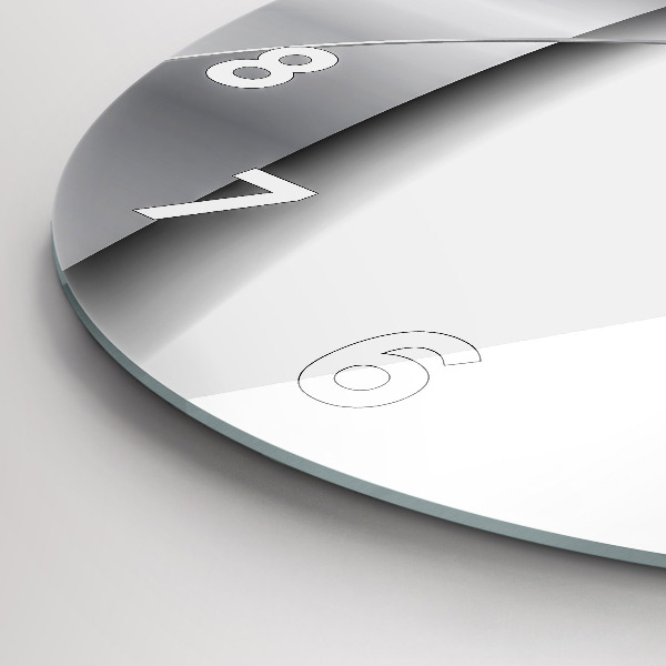 Ceas rotund de perete din sticlă Abstracția argintului