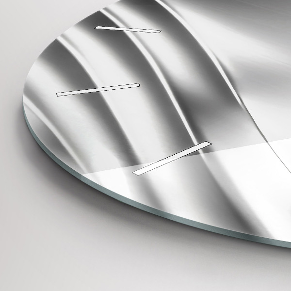 Ceas rotund de perete din sticlă Abstracția argintului