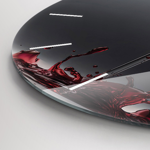 Ceas rotund de perete din sticlă Un pahar de vin roșu