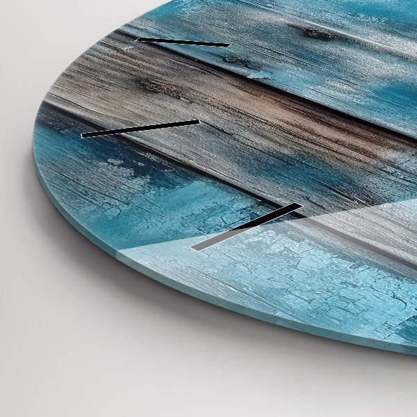 Ceas rotund de perete din sticlă Placi albastre