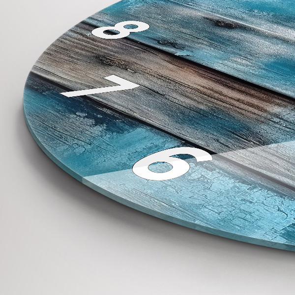 Ceas rotund de perete din sticlă Placi albastre