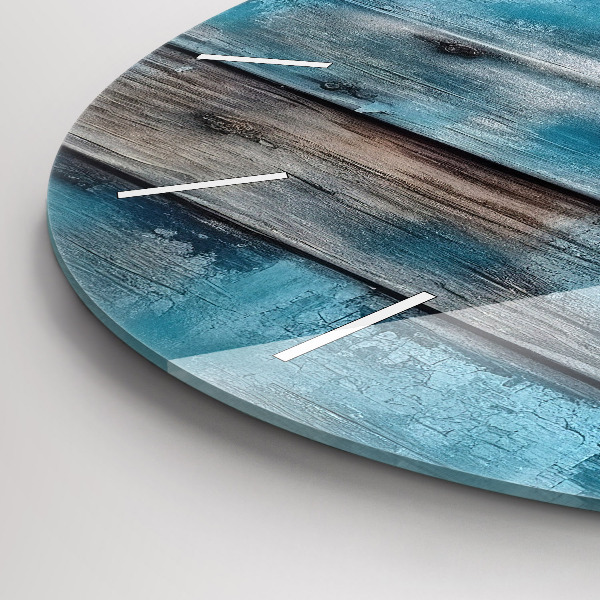 Ceas rotund de perete din sticlă Placi albastre