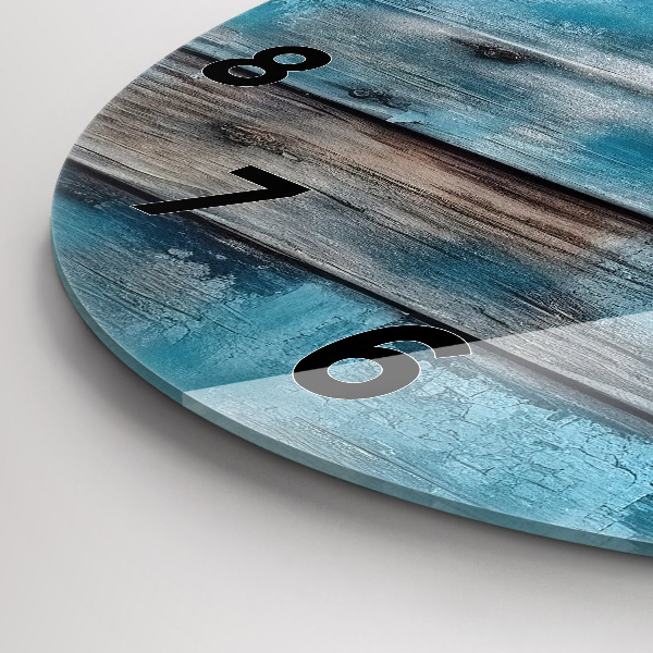 Ceas rotund de perete din sticlă Placi albastre