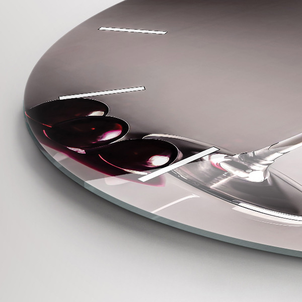 Ceas rotund de perete din sticlă Un pahar de vin roșu