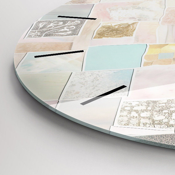 Ceas rotund de perete din sticlă Placi colorate