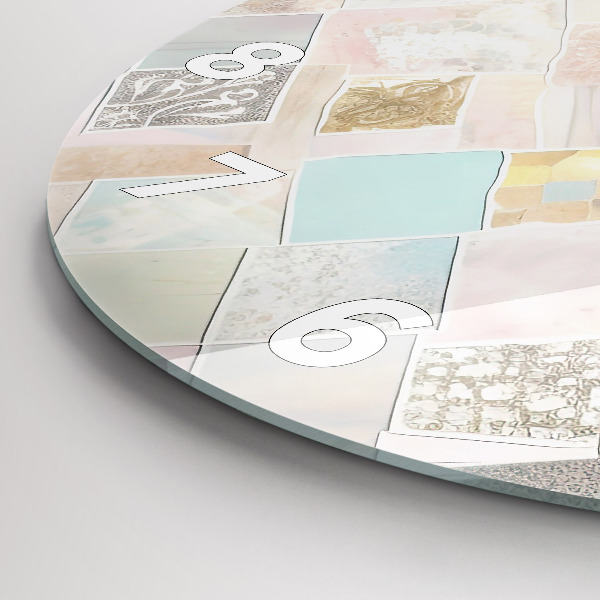 Ceas rotund de perete din sticlă Placi colorate