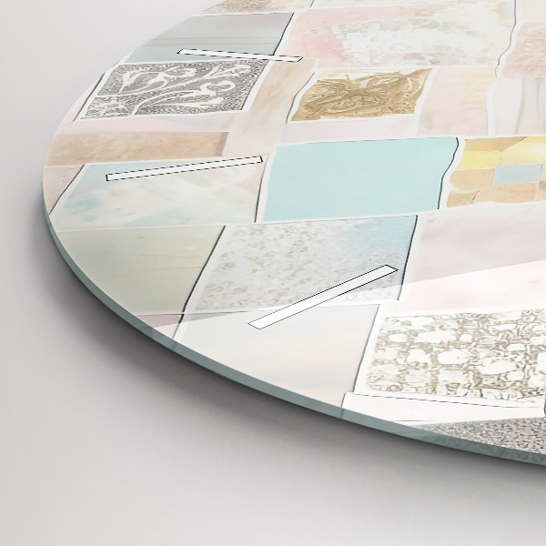 Ceas rotund de perete din sticlă Placi colorate