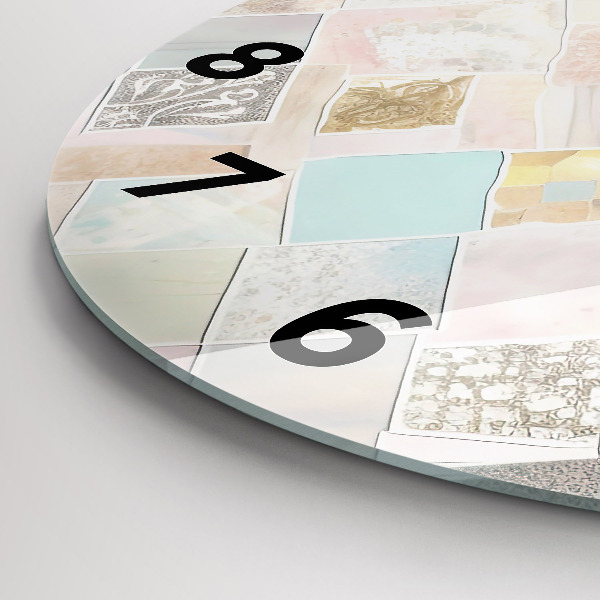 Ceas rotund de perete din sticlă Placi colorate