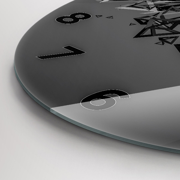 Ceas rotund de perete din sticlă Abstracție întunecată