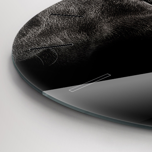 Ceas rotund de perete din sticlă Câine și pisică scoțian