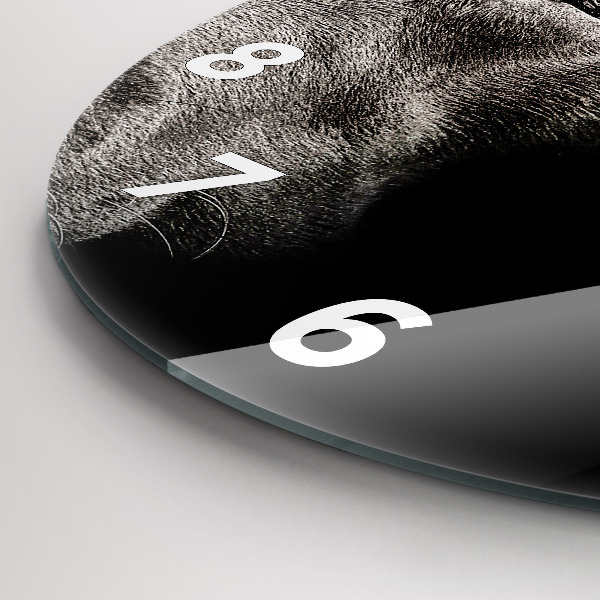 Ceas rotund de perete din sticlă Câine și pisică scoțian