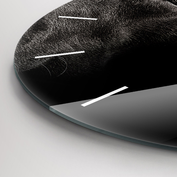 Ceas rotund de perete din sticlă Câine și pisică scoțian