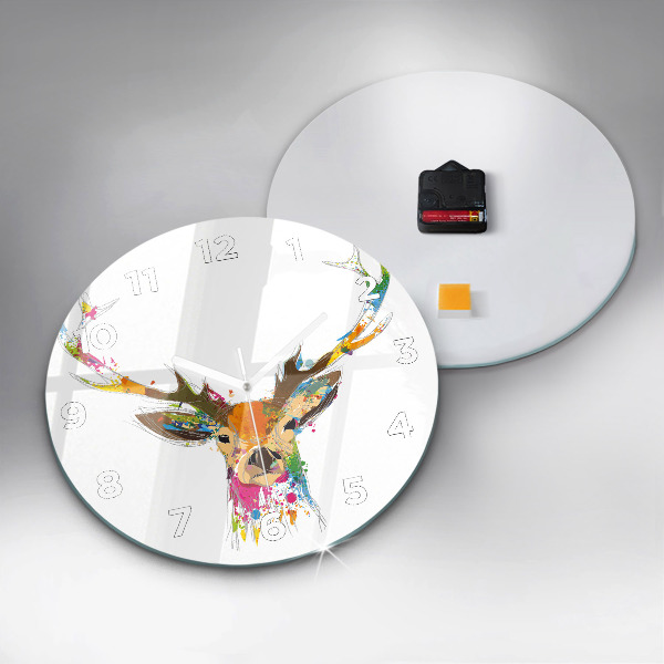 Ceas rotund de perete din sticlă Cap de cerb