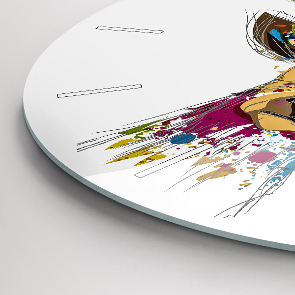 Ceas rotund de perete din sticlă Cap de cerb