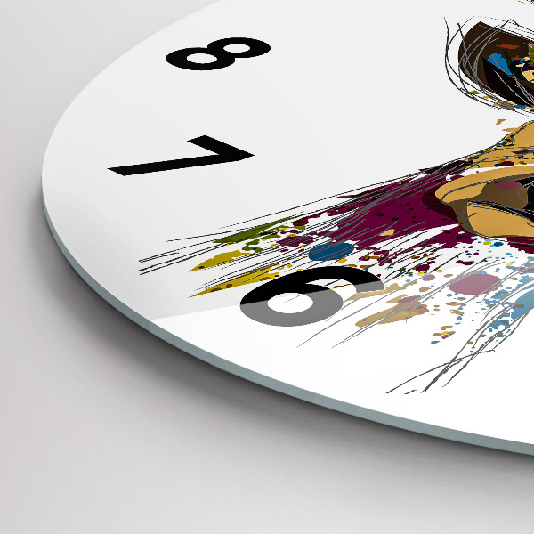 Ceas rotund de perete din sticlă Cap de cerb