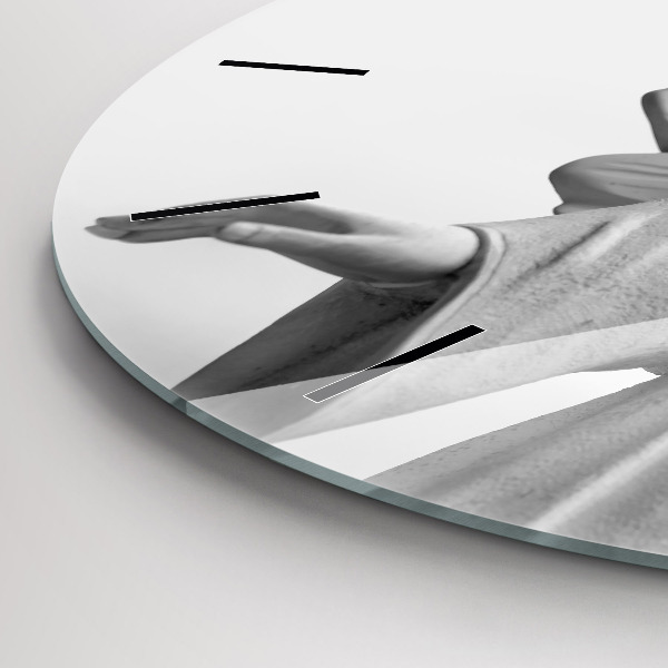 Ceas rotund de perete din sticlă Sculptură înger veche